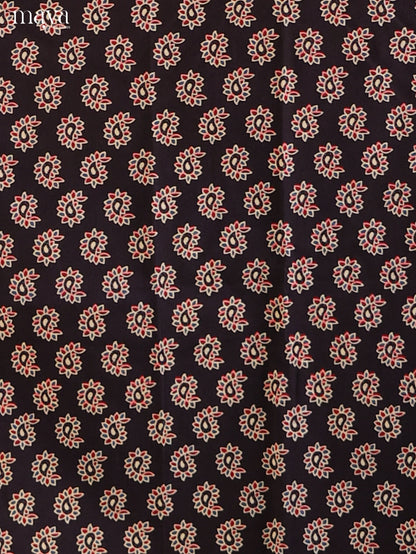 Black with Maroon- Ajrakh Salwar Unstitch