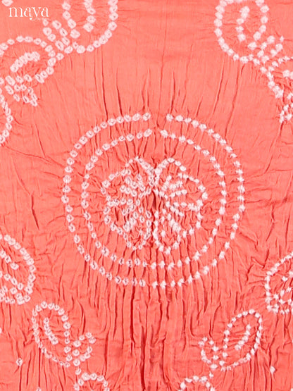 Peach - Bandhini salwar Unstitch