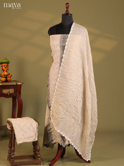 Grey - Bandhini salwar Unstitch