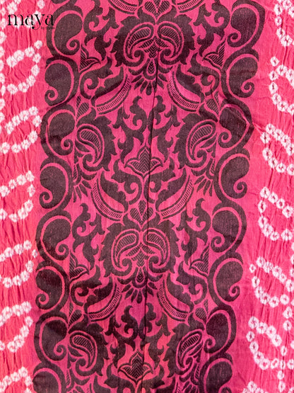 Pink & Green - Bandhini salwar Unstitch