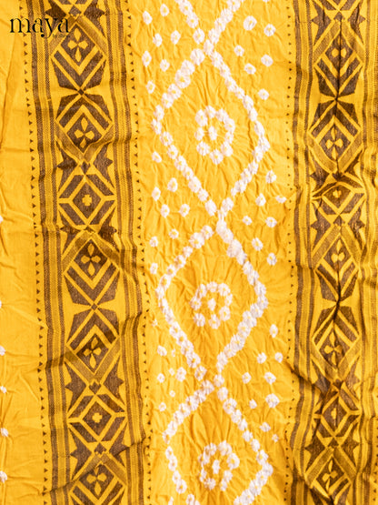 Yellow & Pink - Bandhini salwar Unstitch