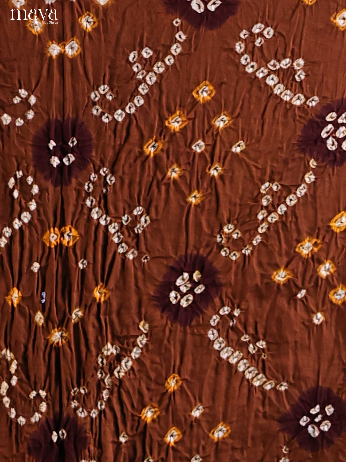 Brown &  Maroon - Bandhini salwar Unstitch
