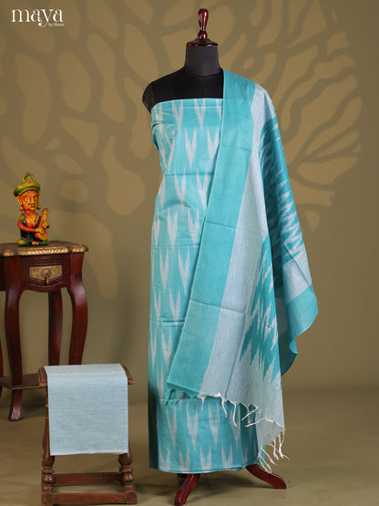 Blue & Ice  Blue- Ikkat Salwar Unstitch