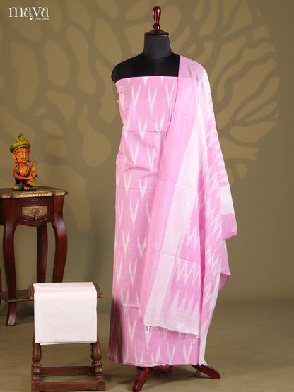 Pink & White - Ikkat Salwar Unstitch
