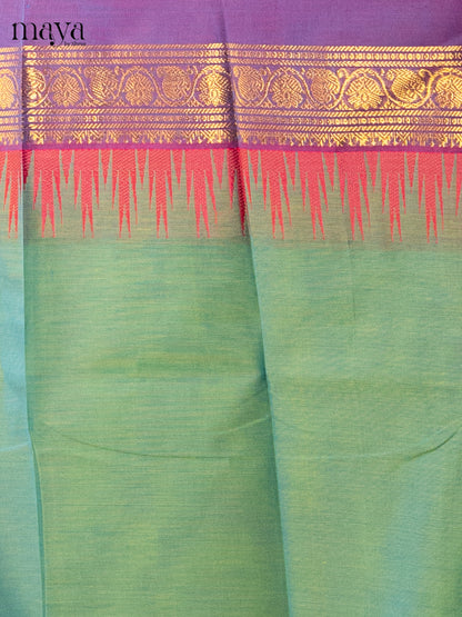 Pastel Green with Purple- chettinad top & dupatta combo