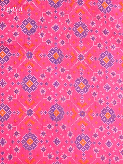 Elegant Pink & Purple Semi patola salwar unstitch with floral motifs -MEA12011