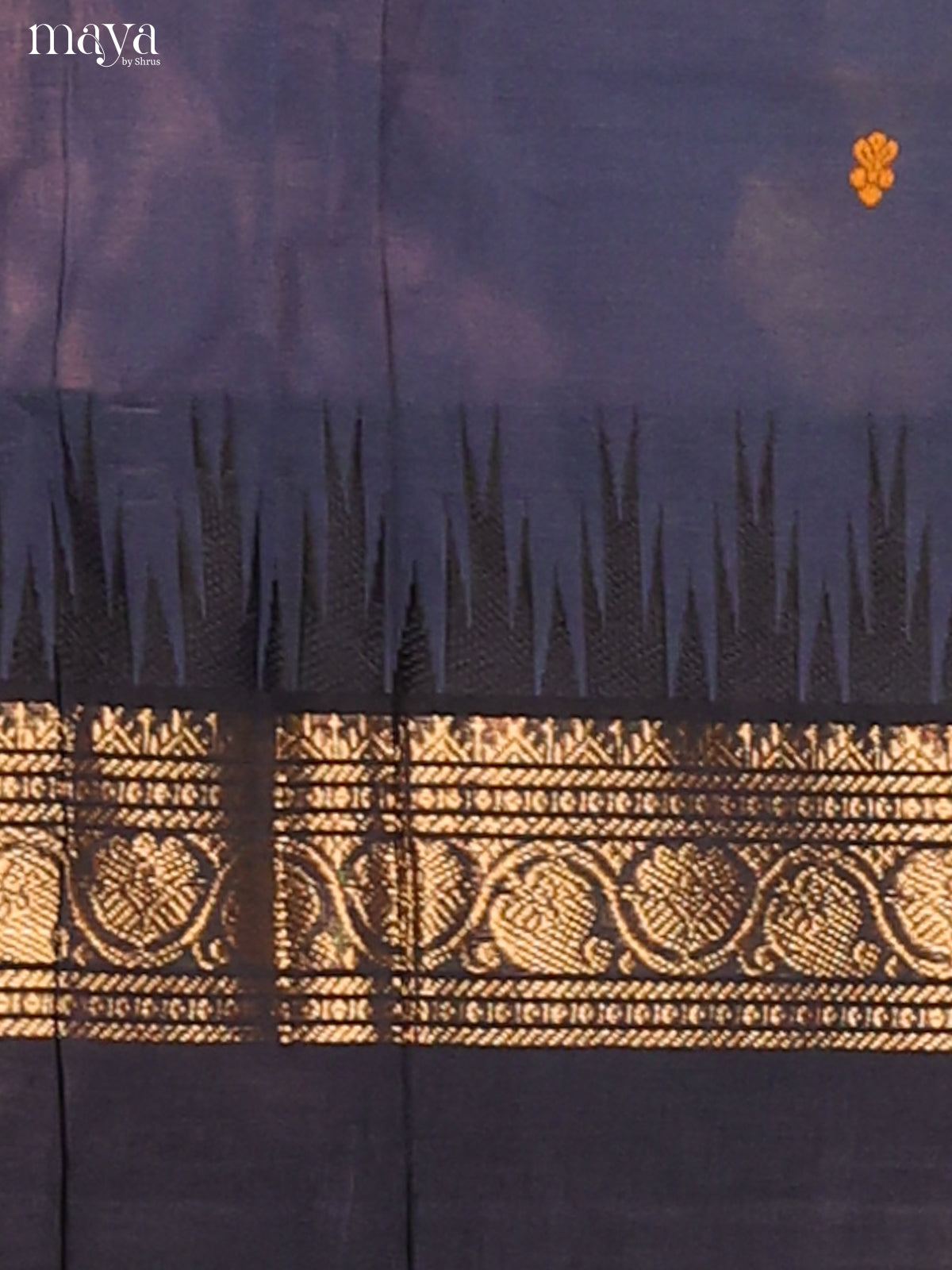 Blue Chettinad  Cotton  Dupatta with thread woven buttas , grey zari border