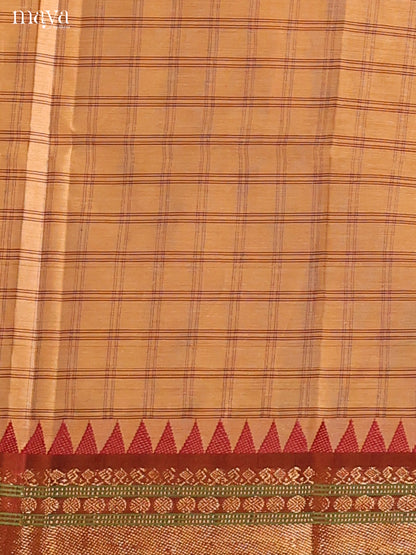 Beige & Maroon- chettinad top & dupatta combo