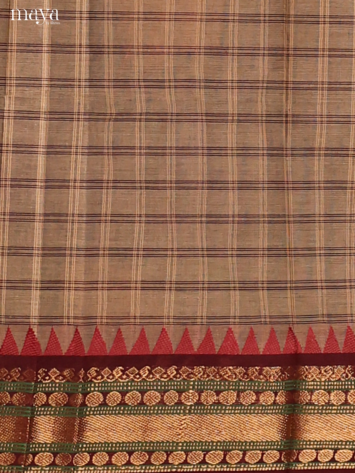 Grey  & Maroon- chettinad top & dupatta combo