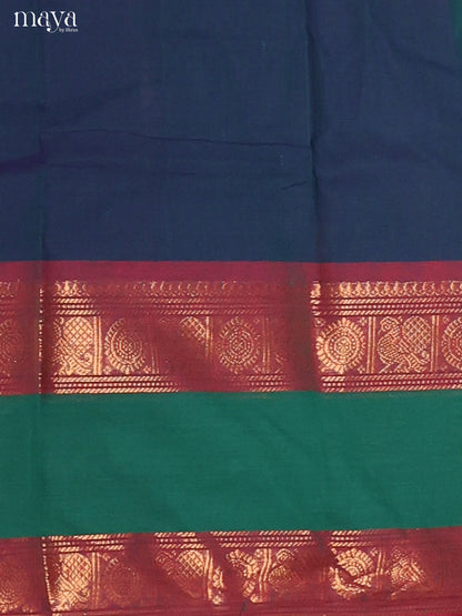Blue & Green - chettinad top & dupatta combo