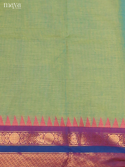Pista Green with Purple- chettinad top & dupatta combo