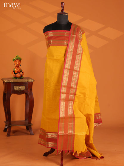 Mustard with red - chettinad top & dupatta combo
