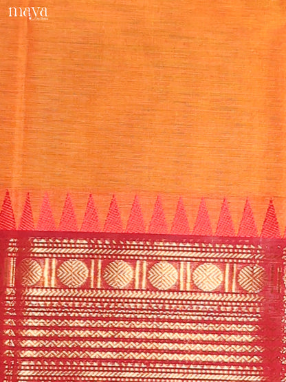 Orange & Maroon - chettinad top & dupatta combo