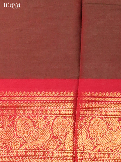 Brown & Red- chettinad top & dupatta combo