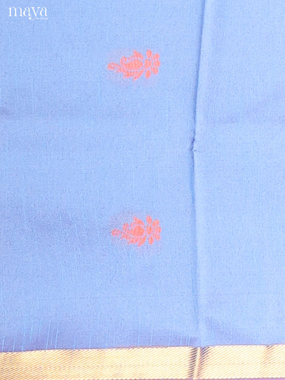Blue & Orange - Semi rawsilk salwar