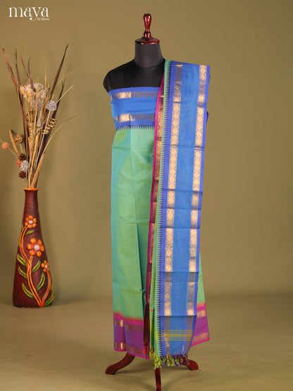 Green & Blue - chettinad top & dupatta combo