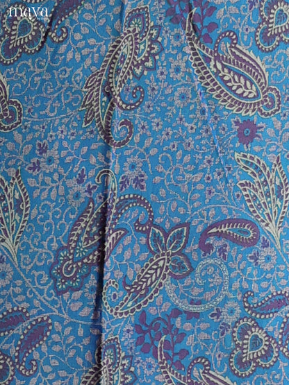 Charming Blue Semi Patola Salwar Material With Paisley Prints