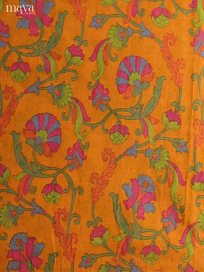 Luxurious Mustard Semi Patola Salwar Suit Material With Floral Pattern