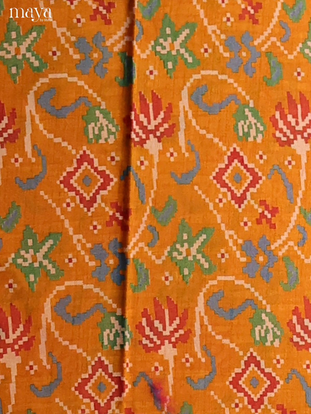 Classy Mustard & Purple Semi Patola Salwar Suit Material With Floral Vines