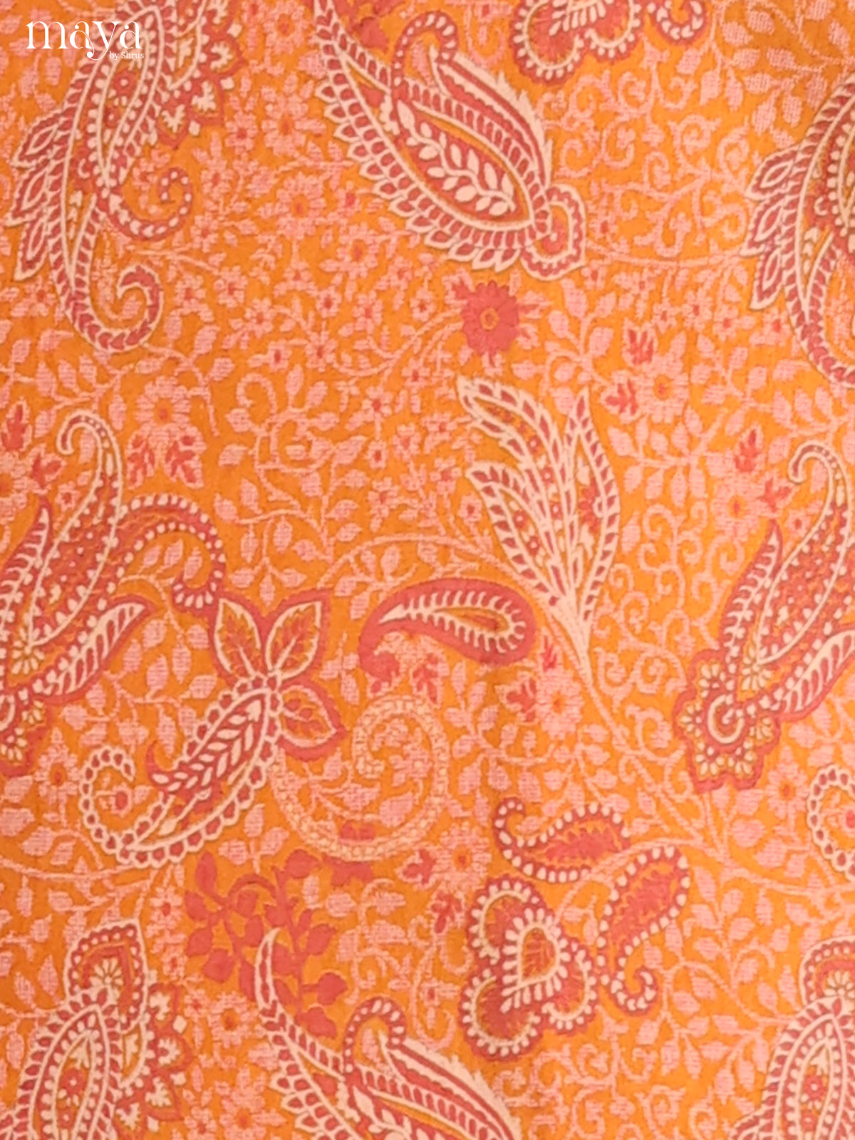 Vibrant Orange Semi Patola Salwar Material With Paisley Prints
