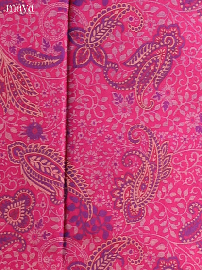 Graceful Pink & Purple Semi Patola Salwar Suit Set With Paisley Prints
