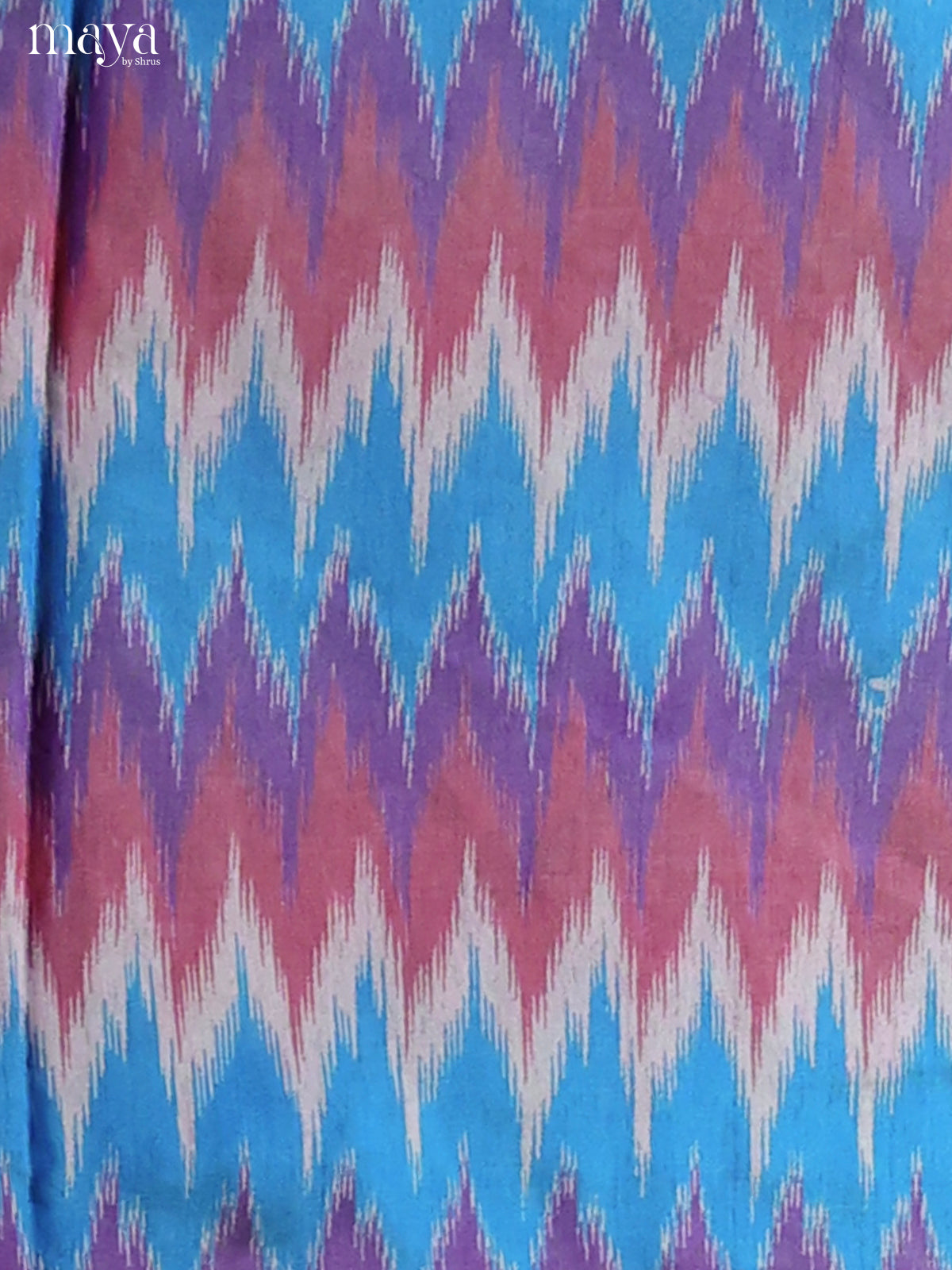 Pretty Blue & purple Semi Patola Salwar Suit Material With Ikkat Pattern
