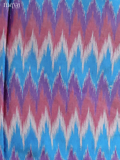 Pretty Blue & purple Semi Patola Salwar Suit Material With Ikkat Pattern