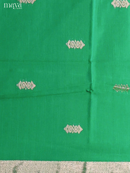 Green & Red-Semi silkcotton salwar unstitch