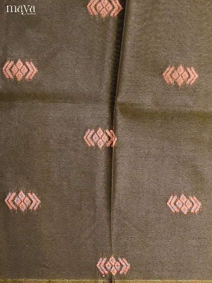 Green & Red -Semi silkcotton salwar unstitch