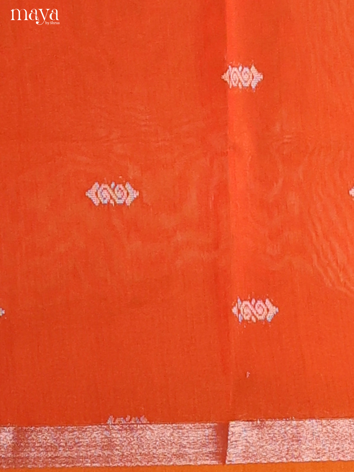 Orange & Red-Semi silkcotton salwar unstitch
