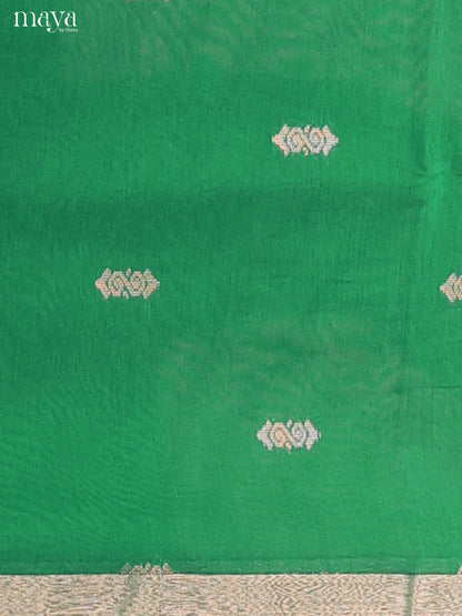 Green & Red-Semi silkcotton salwar unstitch