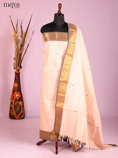 Cream-chettinad top & dupatta combo