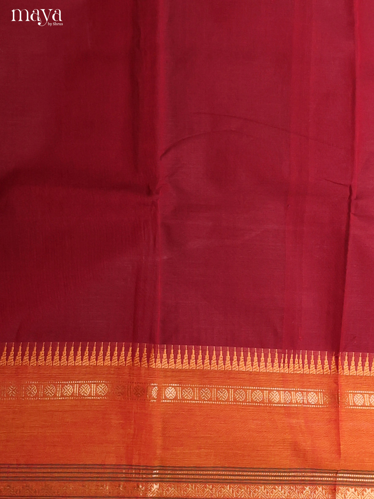 Lovely Maroon Chettinad Cotton Top & Dupatta Set With Rettaipet Zari Border