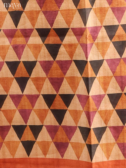 Brown-Semi Tussar Salwar Unstitch