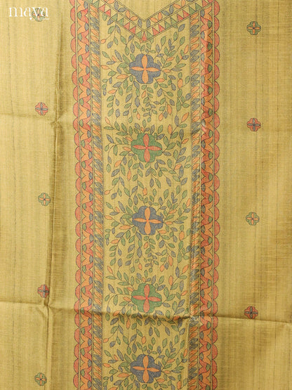 Green-Semi Tussar Salwar Unstitch