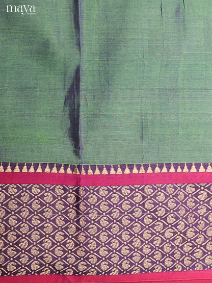 Green & Red-Narayanpet top & dupatta combo