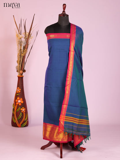 Blue -Narayanpet top & dupatta combo