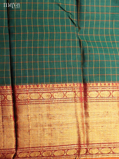 Green & Mustard -Narayanpet top & dupatta combo