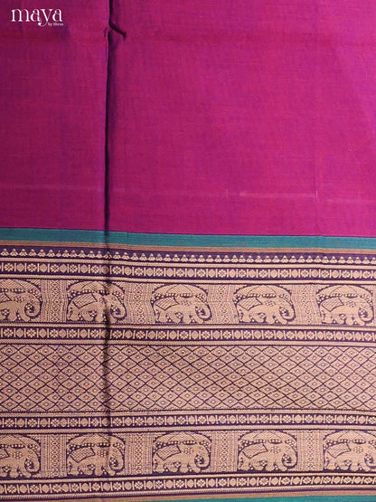 Purple & Green -Narayanpet top & dupatta combo