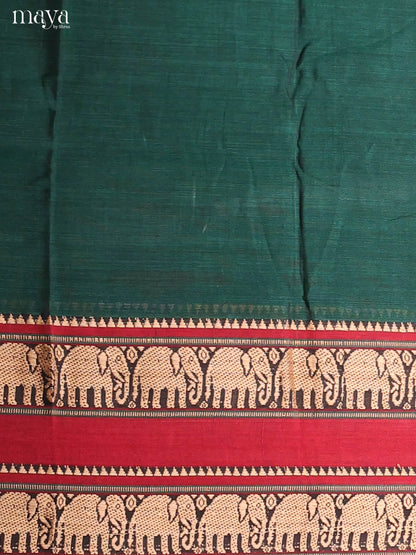 Green & Red-Narayanpet top & dupatta combo