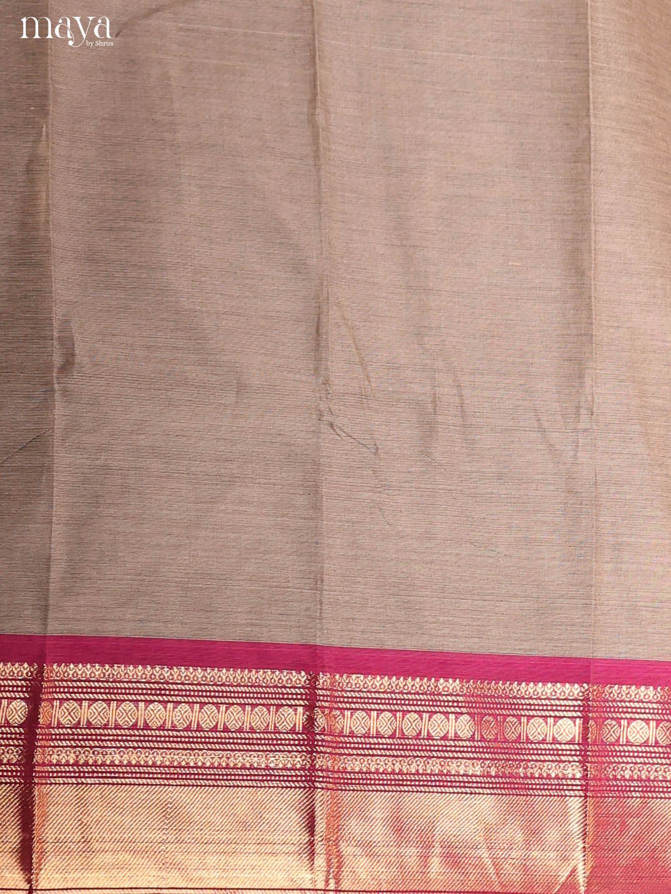 Rich Grey Chettinad Cotton Top & Dupatta Set With Pink Zari Border