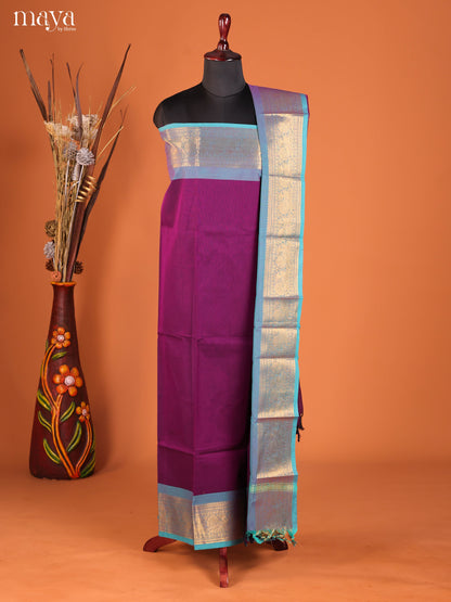 Violet & Blue-chettinad top & dupatta combo