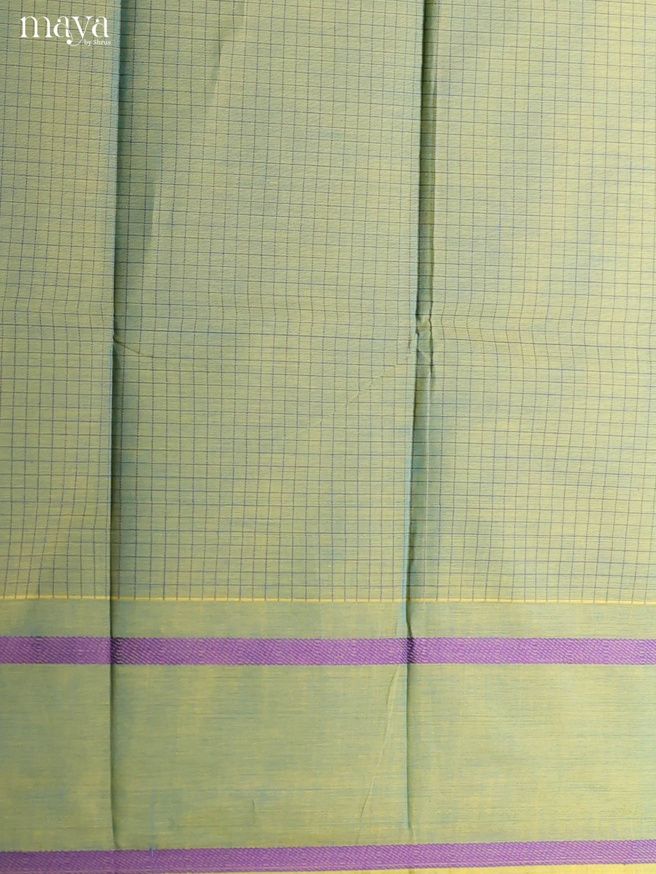 Artistic Pista Green Chettinad Cotton Top & Dupatta Set With Checks