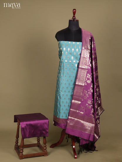 MDH18018-Semi banaras salwar Unstitch