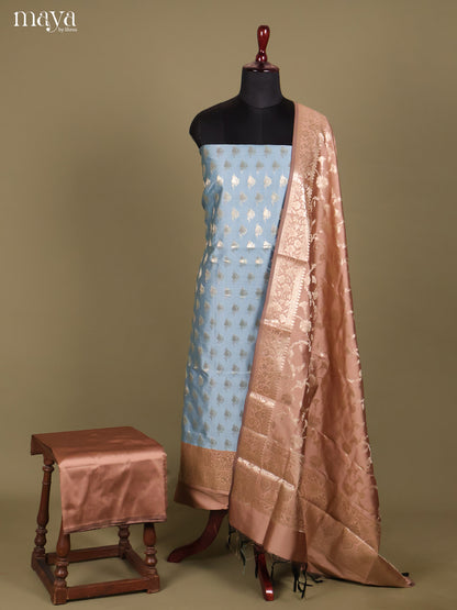 MDH18022-Semi banaras salwar Unstitch