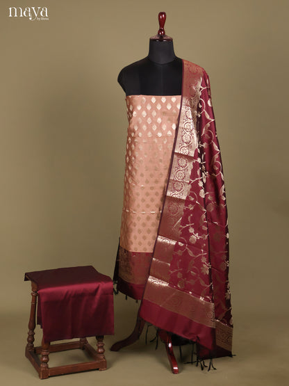 MDH18028-Semi banaras salwar Unstitch