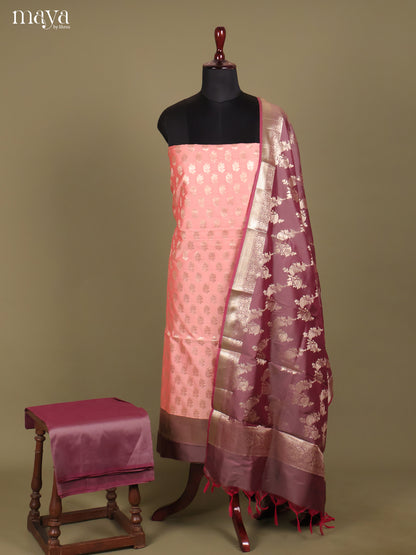 MDH18032-Semi banaras salwar Unstitch