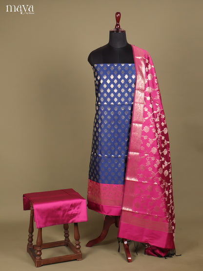 MDH18037-Semi banaras salwar Unstitch