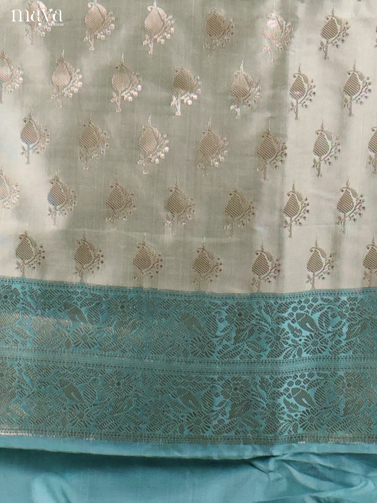 MDH18043-Semi banaras salwar Unstitch