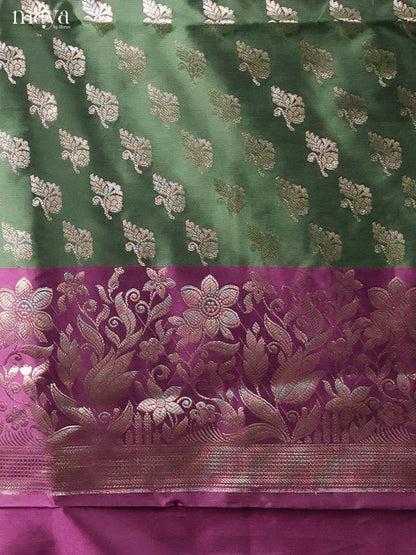 MDH18045-Semi banaras salwar Unstitch
